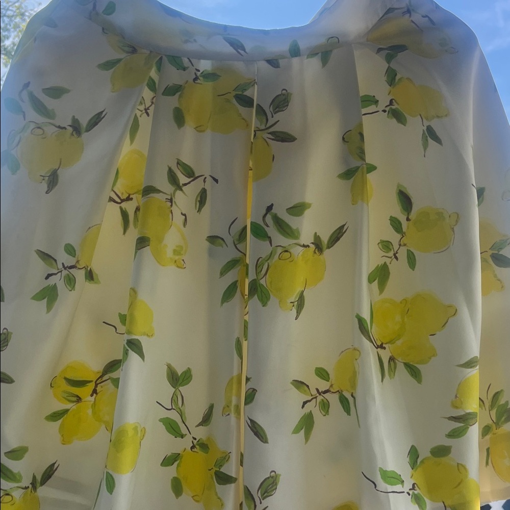 kate spade White and Yellow Lemon Print Dress